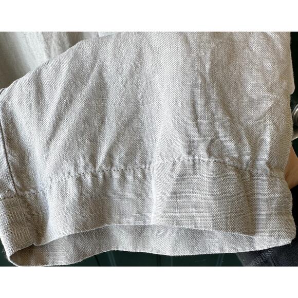 J. Jill Love Linen 100% Linen Beige Cropped Pants Sz M Elastic Waist w Pockets - Picture 4 of 7